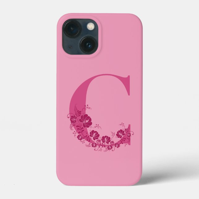 Lettre florale C coque iphone (Verso)
