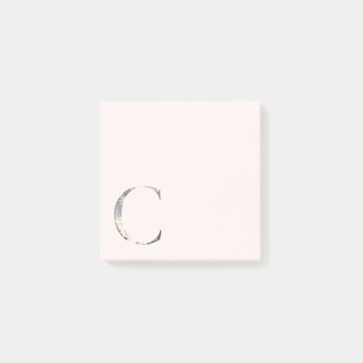 Lettre florale "C" Monogramme Post-It Notes (Devant)