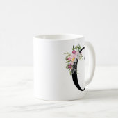 Lettre florale C, tasse d'aquarelle d'art de (Devant droit)