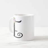 Lettre florale E, tasse d'aquarelle d'art de (Devant gauche)