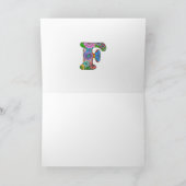 Lettre Florale F Carte de voeux - Blanc à l'intéri (Intérieur)