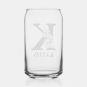 Lettre florale K Monogramme et nom personnalisé (Verso)