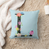 Lettre florale L coussin d'aquarelle (Couverture)