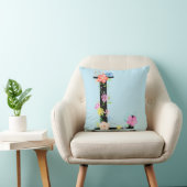 Lettre florale L coussin d'aquarelle (Chaise)
