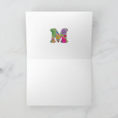 Lettre florale M Carte de voeux - Blanc à l'intéri (Intérieur)