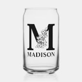 Lettre florale M Monogramme et nom personnalisé (Recto)