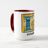 LETTRE Florale Médiévale ÉCLAIRÉE L MONogramme Mug (Devant gauche)