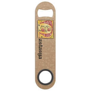 Lettre Florale médiévale illuminée N Monogramme