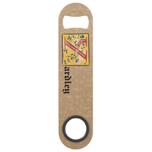 Lettre Florale médiévale illuminée Y Monogramme (Devant)