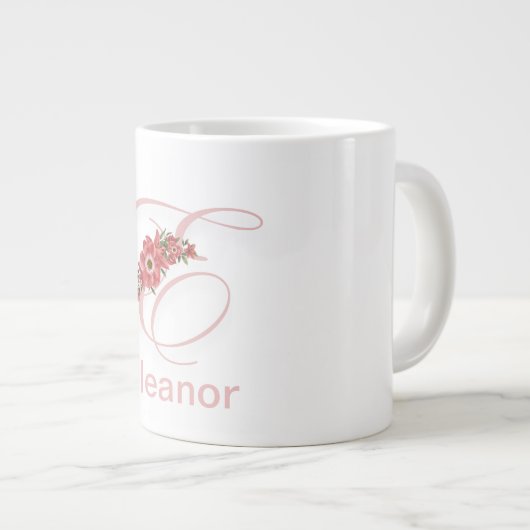 Lettre florale Monogramme moderne Café initial Mug (Devant droit)