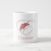 Lettre florale Monogramme moderne Café initial Mug (Devant)