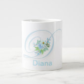 Lettre florale Monogramme moderne Café initial Mug (Devant)