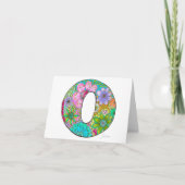 Lettre Florale O Carte de voeux - Blanc à l'intéri (Devant)