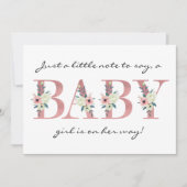 LETTRE Florale Pretty Rose Faire-part Grossesse (Devant)