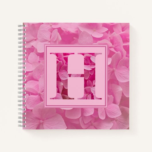 LETTRE Florale rose LETTRE "H" Carnet Journal (Devant)