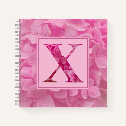 LETTRE Florale rose LETTRE "X" Carnet Journal (Devant)