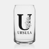 Lettre florale U Monogramme et nom personnalisé (Recto)