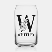 Lettre florale W Monogramme et nom personnalisé (Recto)