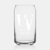 Lettre Florale W Monogramme Nom personnalisé Blanc (Recto)