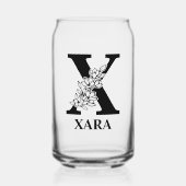 Lettre florale X Monogramme et nom personnalisé (Recto)