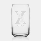 Lettre florale X Monogramme et nom personnalisé (Verso)