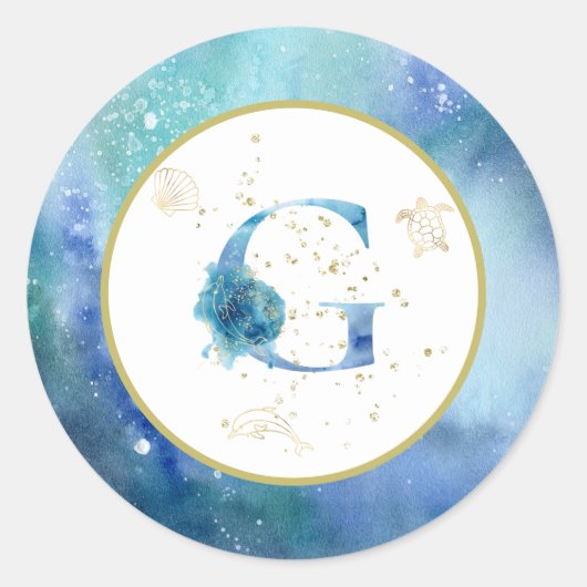 *~* LETTRE G - Autocollant d'enveloppe de plage na (Devant)