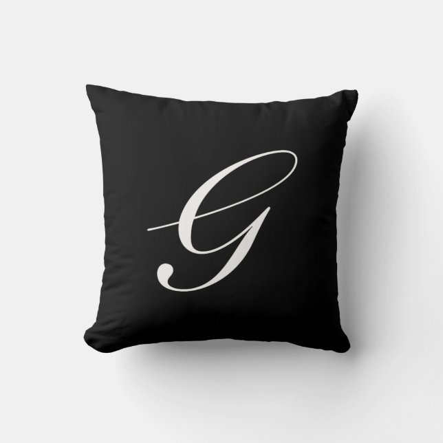 Lettre G Coussin de monogramme noir (Recto)