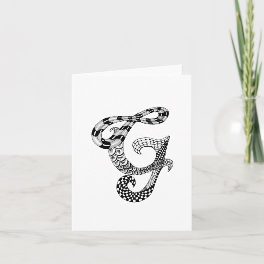 Lettre G Monogramme en noir et blanc (Devant)