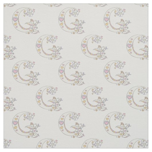 LETTRE G monogramme texte décoratif tissu personna (Échantillon)