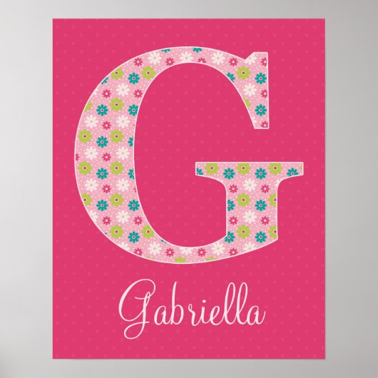 Lettre G Poster initial alphabet pour fille (Devant)