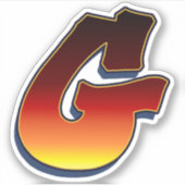 Lettre G - Sticker pour les flammes (Devant)