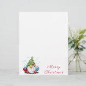 Lettre Gnome de Noël avec en-tête cadeau (Debout devant)