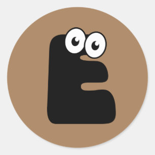 LETTRE GOogY E Sticker Rond Classique