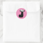 LETTRE GOogY J Sticker Rond Classique (Sac)