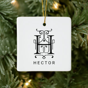 Lettre H Élégant Monogramme Ornement de Noël