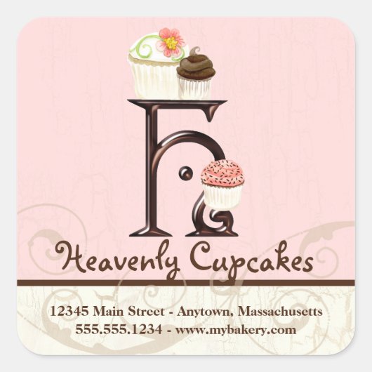 Lettre H Monogram Cupcake Logo Stickers Entreprise (Devant)
