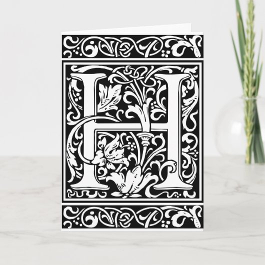 Lettre H Monogramme médiéval Vintage Initial (Devant)