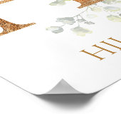 Lettre H Monogramme Rose Peach rose Poster (Coin)