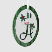 *~* Lettre H PHOTO de Noël Rustique Bois AP44 (devant)