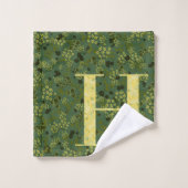 Lettre H vert foncé et jaune de la liberté Serviet (Gant de toilette)