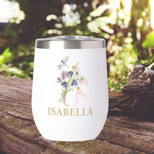 Lettre I en écriture dorée Monogramme Nom personna