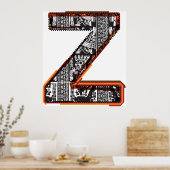 Lettre inca Z Poster de police artistique (Cuisine)