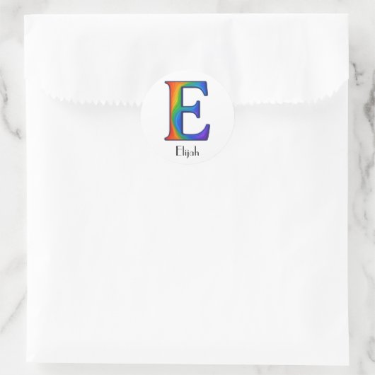Lettre initiale colorée E Sticker (Sac)