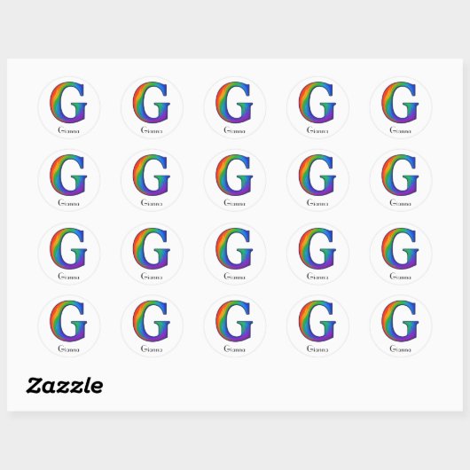 Lettre initiale colorée G Sticker (Feuille)