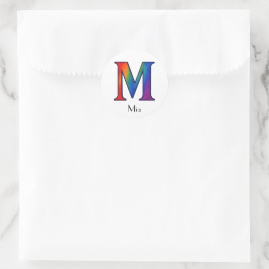 Lettre initiale colorée M Sticker (Sac)