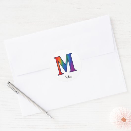 Lettre initiale colorée M Sticker (Enveloppe)