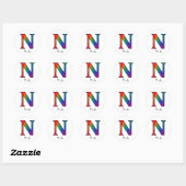 Lettre initiale colorée N Sticker (Feuille)