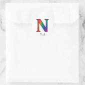 Lettre initiale colorée N Sticker (Sac)