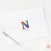 Lettre initiale colorée N Sticker (Enveloppe)
