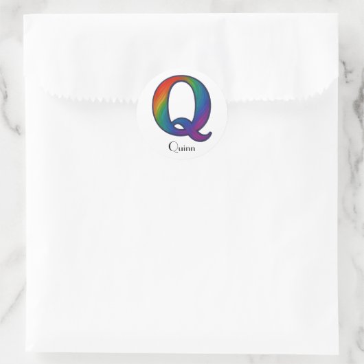 Lettre initiale colorée Q Sticker (Sac)